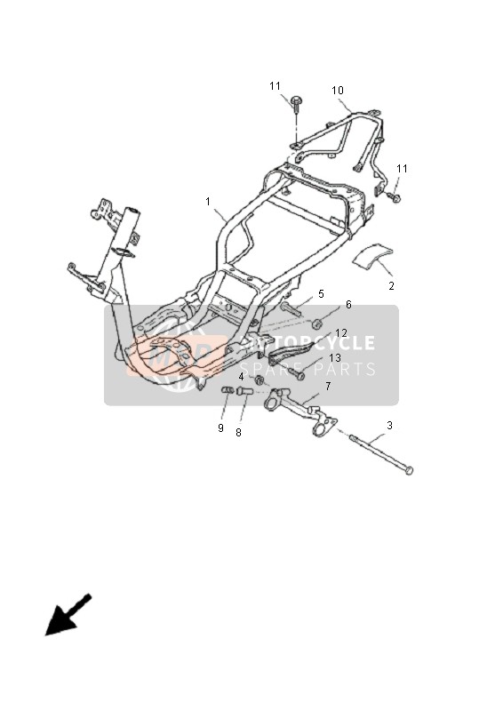 Yamaha CW50RS BWS 2009 Frame for a 2009 Yamaha CW50RS BWS